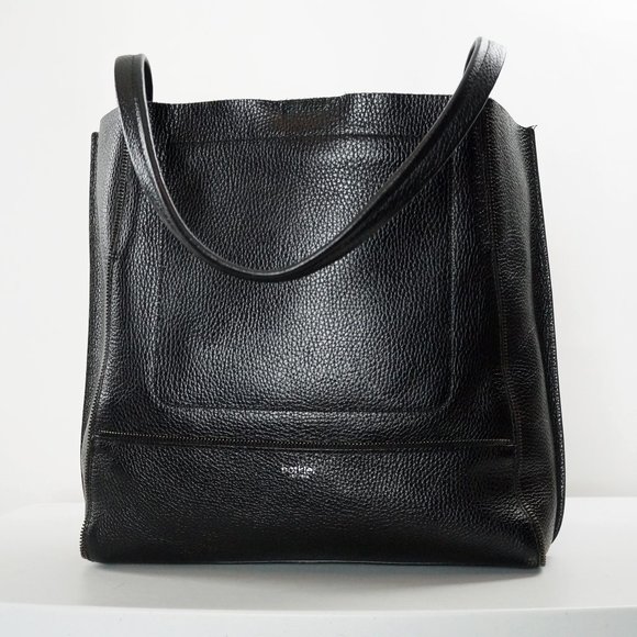 Botkier Handbags - Botkier Soho Tote, Black Pebbled Leather, Zipper Accents